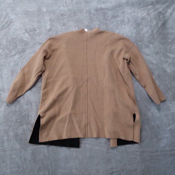 J Jill Sweater Womens Beige L Open Cardigan Knit Reversible Pockets Stretch - Picture 6 of 16